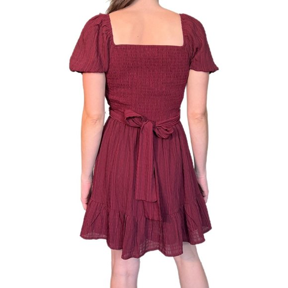Burgundy fall dress - Picture 3 of 4